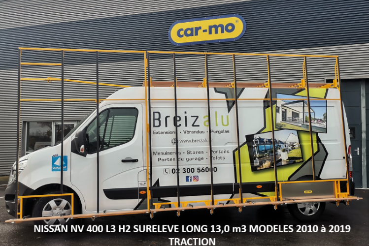 NISSAN NV 400 L3 H2 SURELEVE LONG 13,0 m3 MODELES 2010 à 2019 TRACTION