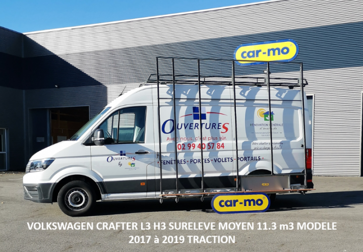 VOLKSWAGEN CRAFTER L3 H3 SURELEVE MOYEN 11.3 m3 MODELE 2017 à 2019 TRACTION