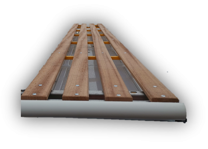 Rouleau d'aide au chargement au bout du chemin de passage