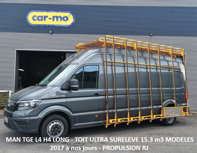 MAN TGE L4 H4 LONG - TOIT ULTRA SURELEVE 15.3 m3 MODELES 2017 à nos jours - PROPULSION RJ